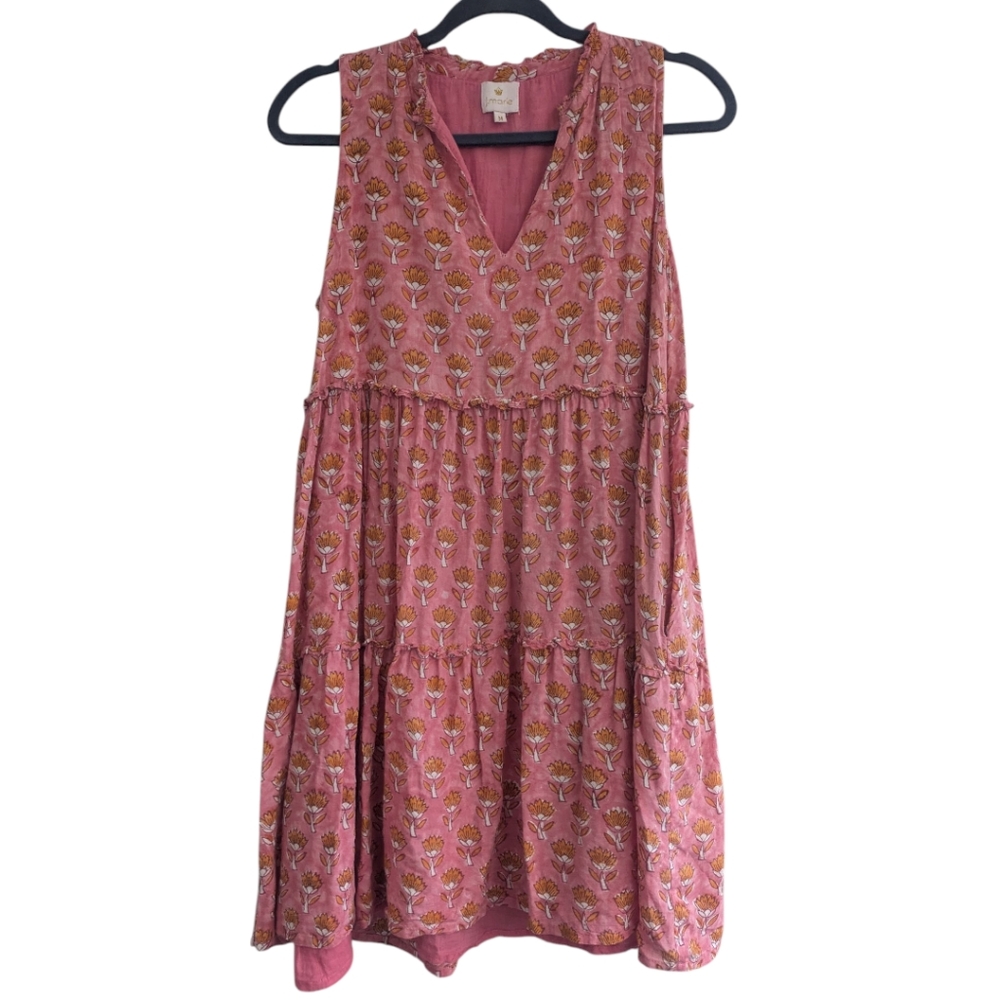 J. Marie Pink Orange Floral Dress